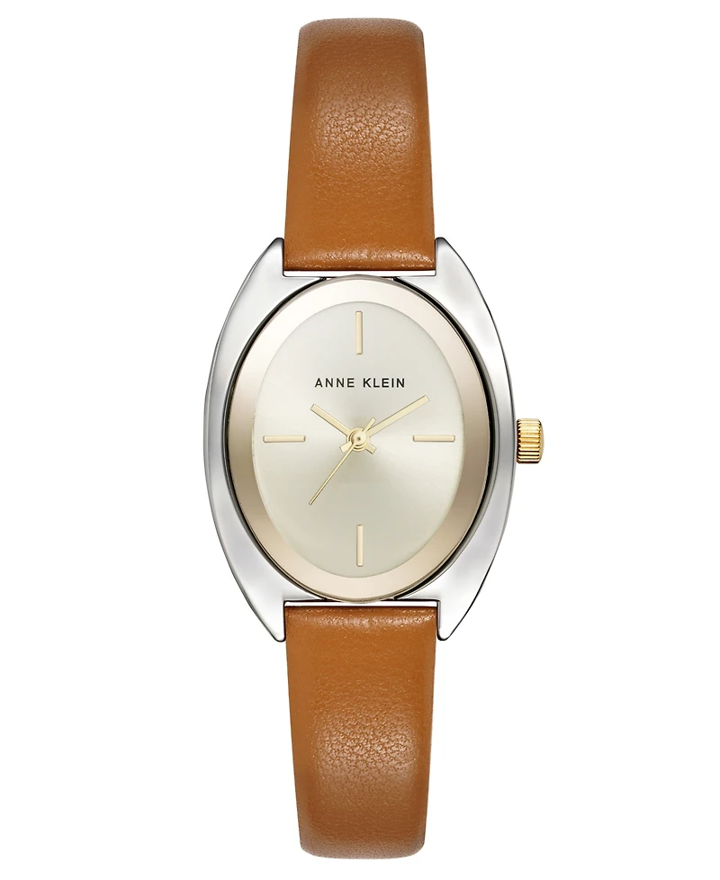 Anne Klein Women's Quartz Premier Brown Leather Watch, 28mm