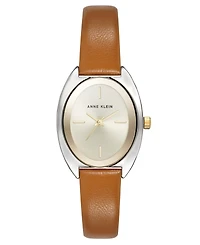 Anne Klein Women's Quartz Premier Brown Leather Watch, 28mm