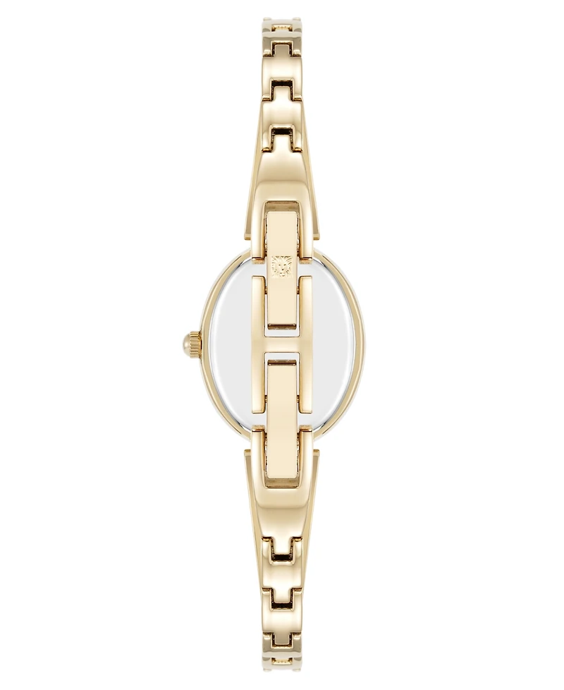 Anne Klein Women's Quartz Petite Oval Gold-Tone Metal Alloy Bangle Watch, 18mm