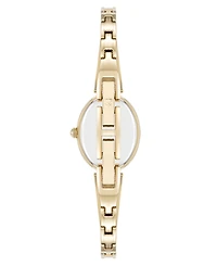 Anne Klein Women's Quartz Petite Oval Gold-Tone Metal Alloy Bangle Watch, 18mm
