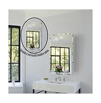 Basicwise Single Door Multi-Purpose Plastic Bathroom Medicine Cabinet with Mirror, Surface or Recessed Mount, Vanity Cabinet with 2 Plastic Adjustable