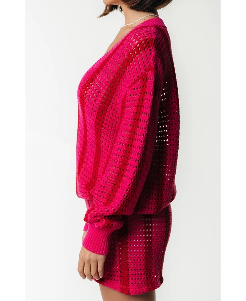 Colourful Rebel Women's Nolita Crochet Stripe Short