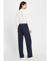 Olsen Women's Anna Fit Wide Leg Stretch Knit Drawstring Trouser