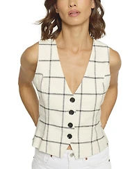 Central Park West Women's Two Tone Linen Vest
