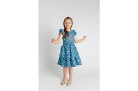 Florence Eiseman Big Girls Floral Print Dress W/Waist Ruching