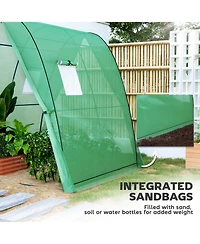 Outsunny Walk-In Hoop house with bags, 6' x 6.6',