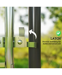 Outsunny Chain Link Fence Gate, Galvanized Steel Garden Gate