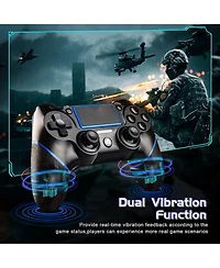 Nbcp Pack Wireless PS4 Controllers, Motion Sensing, Non-Slip Grip, Built-in Speaker & 3.5mm Audio Jack - Compatible with PS4 Console