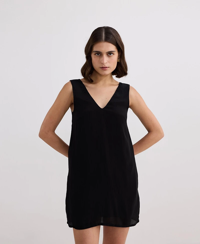 Reistor Women's Midnight Muse V-neck Short Dress Black