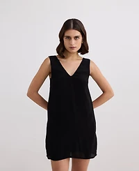 Reistor Women's Midnight Muse V-neck Short Dress Black