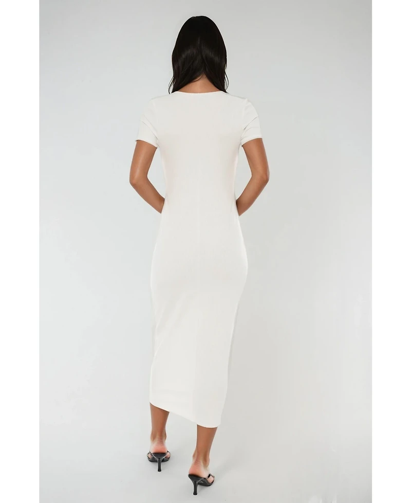 Bebe Women's Square Neck Maxi T-Shirt Dress