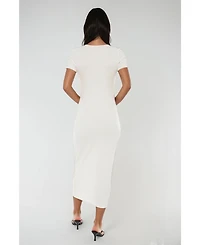 Bebe Women's Square Neck Maxi T-Shirt Dress
