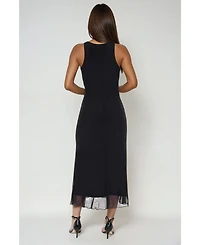 Bebe Women's PowerMesh A-line Maxi Dress