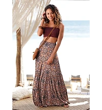 Lascana Women's Smocked Convertible Maxi Dress