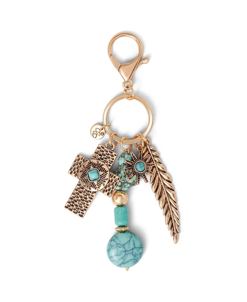 Jessica Simpson Turquoise Bead Keychain with Charms