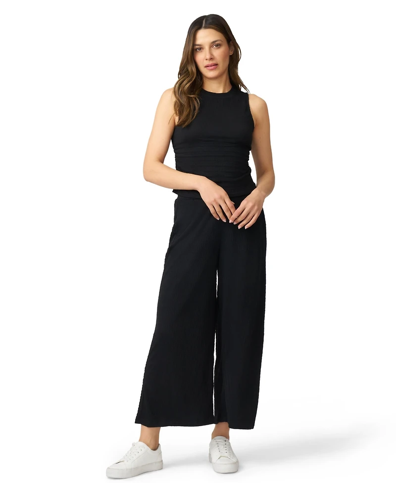 Cable & Gauge Sleeveless Top Cropped Wide Leg Pant Matching Set