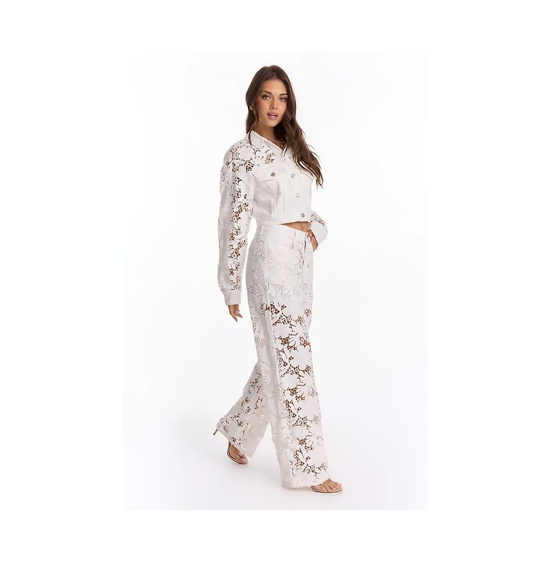 The Noli Shop Women's Celeste Jean Jacket - White
