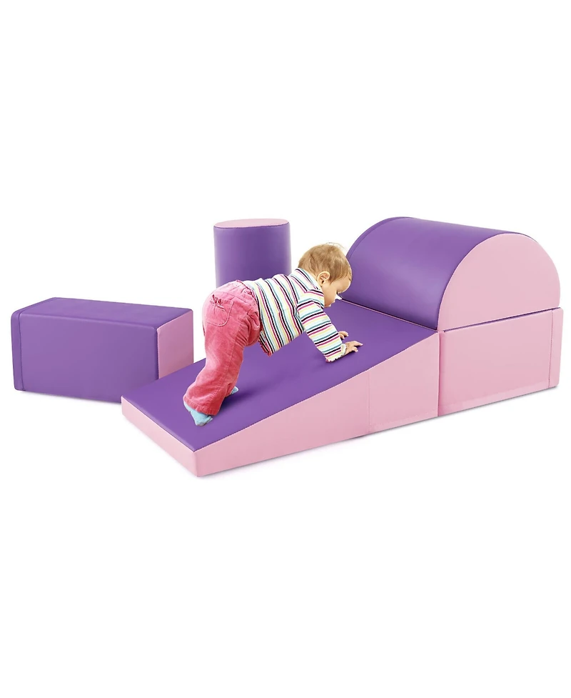 Gymax 5 Pcs Kids Climb & Crawl Activity Playset Soft Foam Block Toddler Play Structure