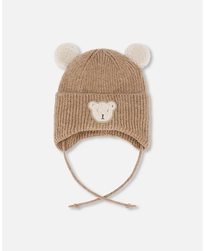 Deux par Baby Unisex Lined Winter Knit Hat with Ear Flaps Brown - Baby|Toddler