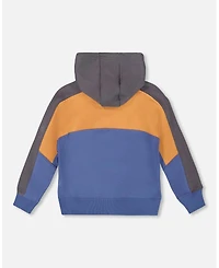 Deux par Big Boys Full Zip Fleece Color Block Sweatshirt