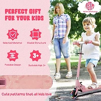 Hitway 2-Wheel Light-Up Kids Scooter with Adjustable Handlebar and Foldable Design