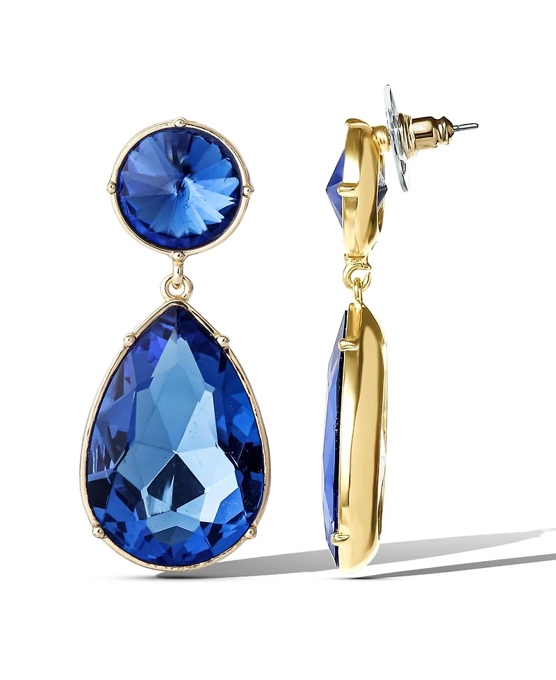 Jessica Simpson Blue Teardrop Statement Earrings