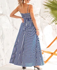Cupshe Women's Subtle Lines Striped Maxi Beach Dress