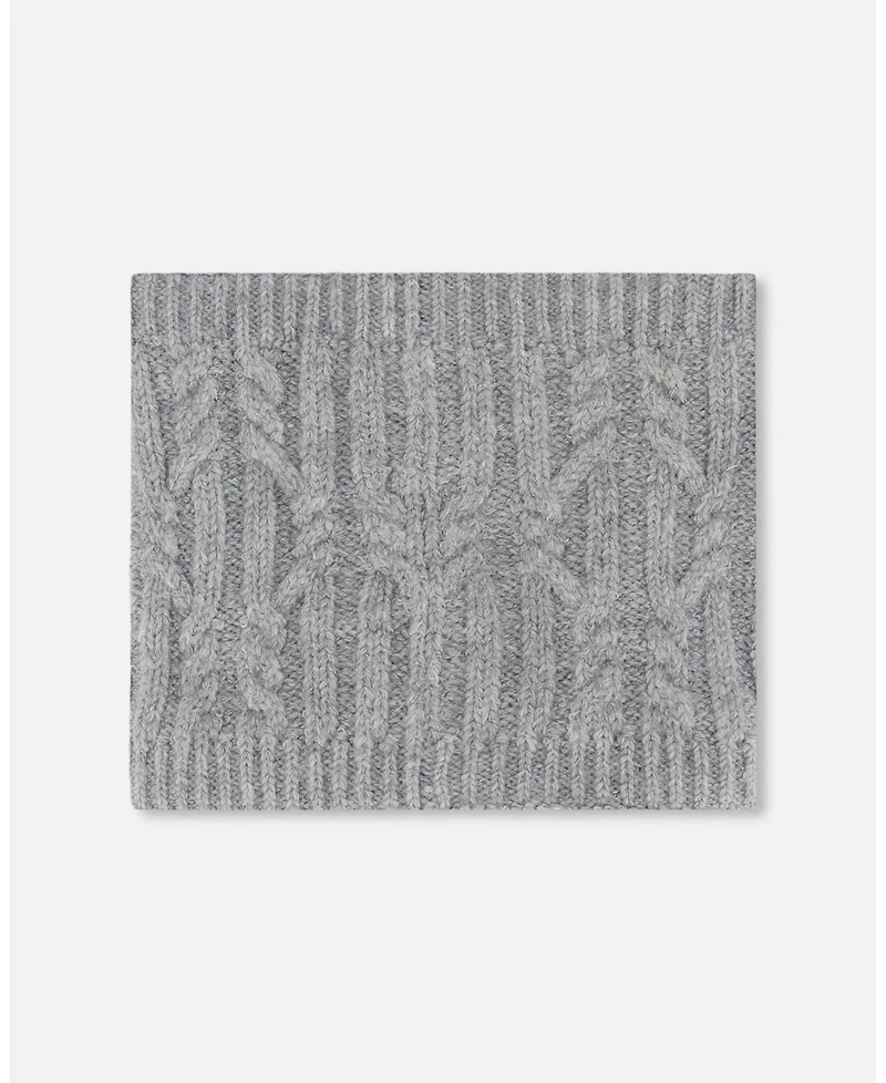 Deux par Kids Unisex Lined Winter Neckwarmer Heather Gray - Toddler|Child