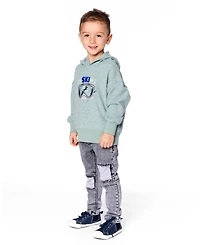 Deux par Boy French Terry Denim Pants with Contrasting Patch