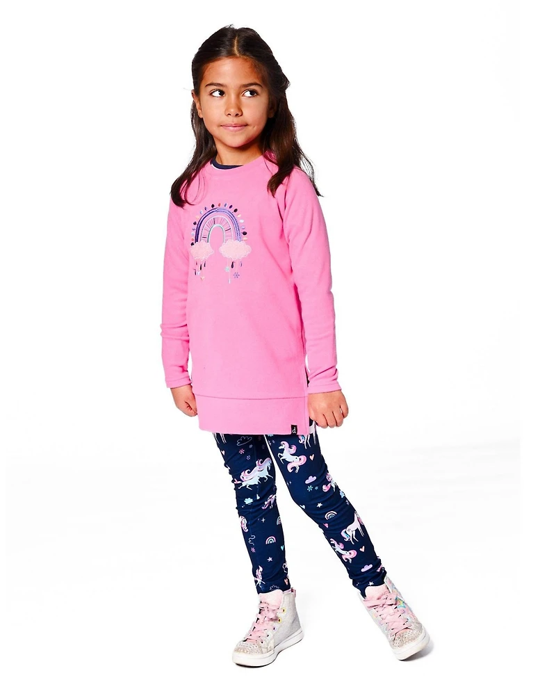 Deux par Girl Super Soft Tunic Tee with Embroidery Candy Pink