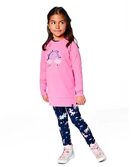 Deux par Girl Super Soft Tunic Tee with Embroidery Candy Pink
