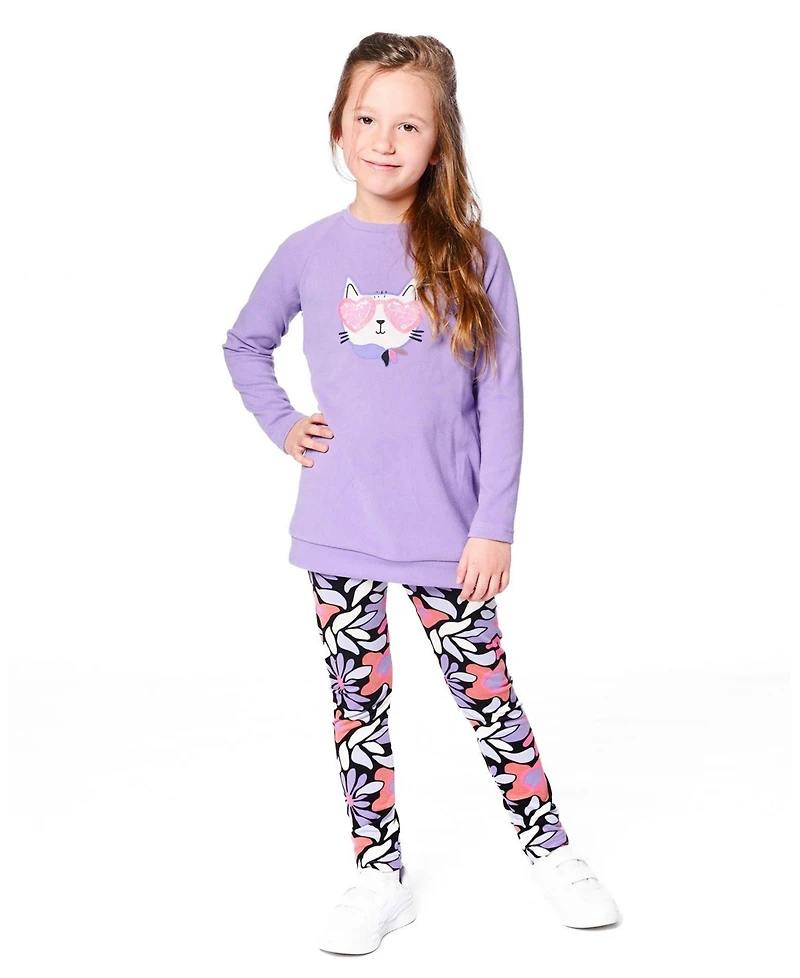 Deux par Big Girls Super Softtunic Tee with Graphic Print Purple