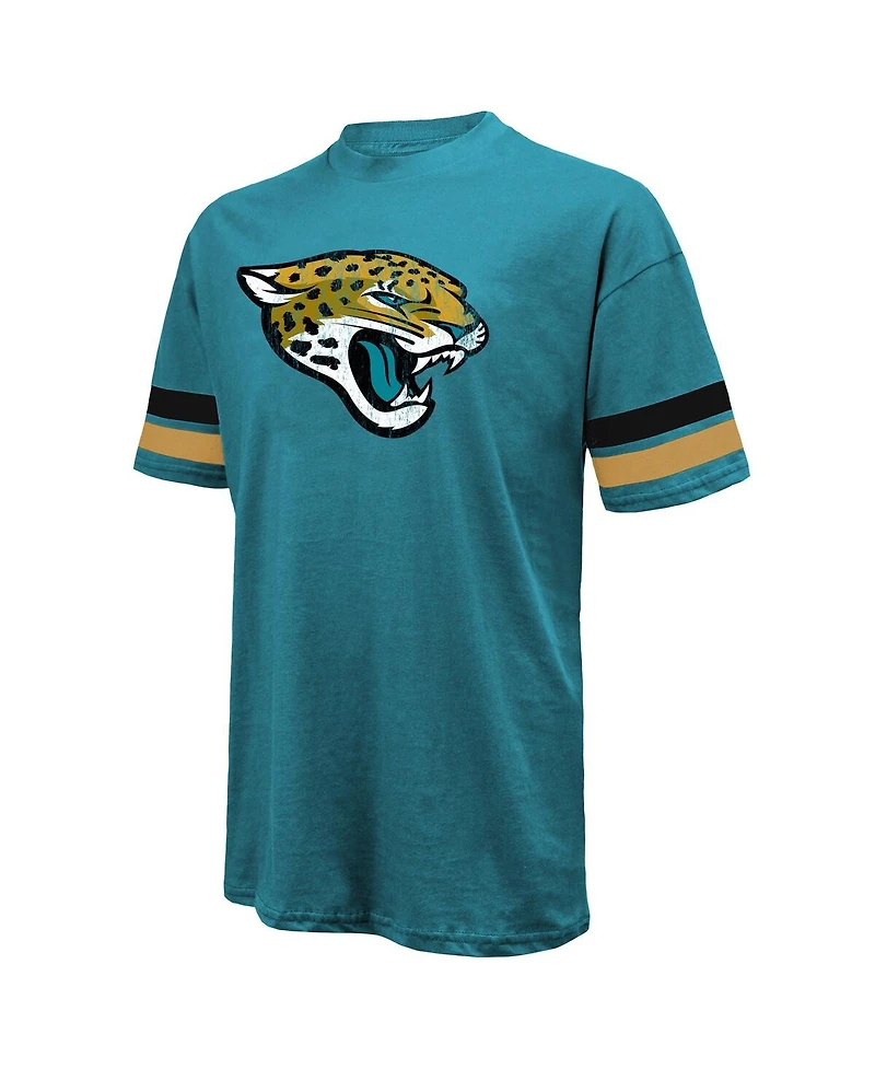 Majestic Threads Men's Travis Hunter Teal Jacksonville Jaguars 2025 Nfl Draft First Round Pick Oversized T-Shirt