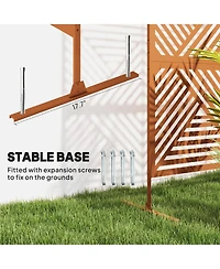 Outsunny Metal Outdoor Privacy Screen Outdoor Divider Trellis Rhombus