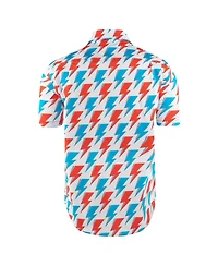 Section 119 Men's White David Bowie Red and Blue Bolt Button-Down Shirt