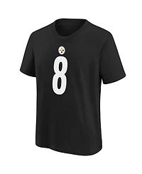 Outerstuff Big Boys and Girls Aaron Rodgers Black Pittsburgh Steelers Player Name Number T-Shirt