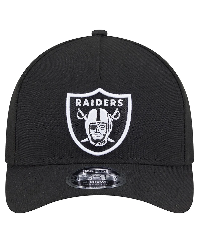 New Era Men's Black Las Vegas Raiders Team Collection 9FORTY M-Crown A-Frame Adjustable Hat