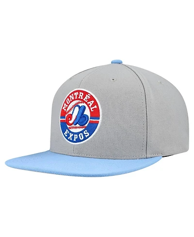 Mitchell & Ness Men's Gray Montreal Expos Cooperstown Collection Basic Flip Snapback Hat