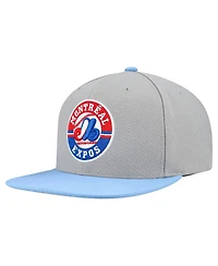 Mitchell & Ness Men's Gray Montreal Expos Cooperstown Collection Basic Flip Snapback Hat
