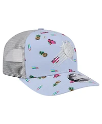 New Era Men's Light Blue/Gray Phoenix Suns Adventure Aloha Pattern 9SEVENTY Stretch-Snap Hat