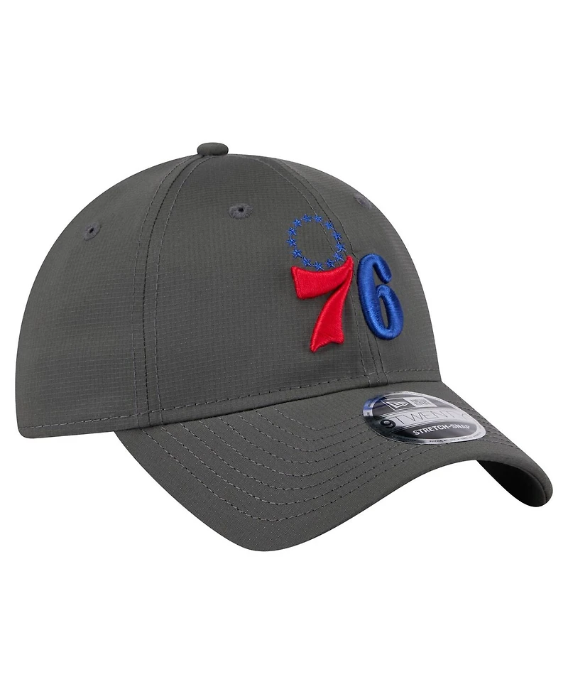New Era Men's Charcoal Philadelphia 76ers Active Ripstop 9TWENTY Adjustable Hat