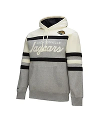 Mitchell & Ness Men's Heather Gray Jacksonville Jaguars Head Coach Logo Pullover Hoodie