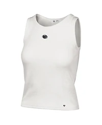 '47 Brand Women's Cream Penn State Nittany Lions Micro Logo Ribbed Cropped Tank Top