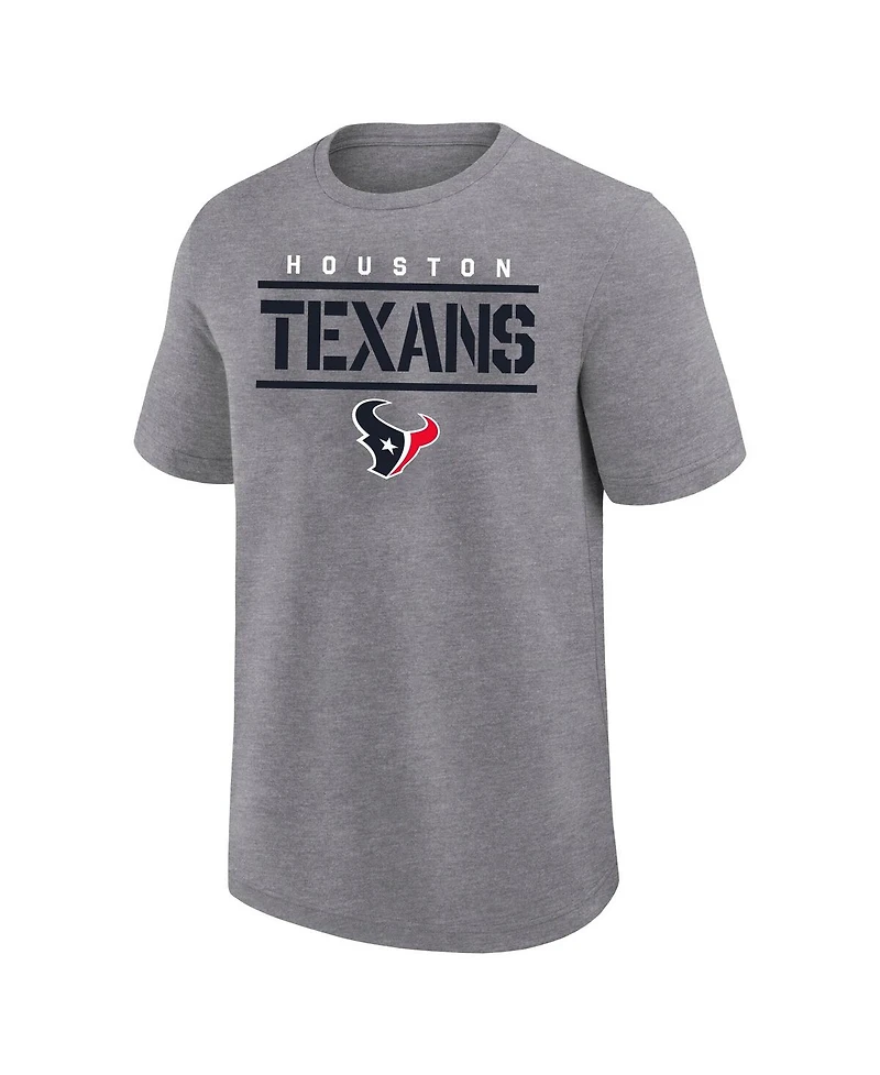 Fanatics Men's Heather Gray Houston Texans Big Tall Top Notch T-Shirt
