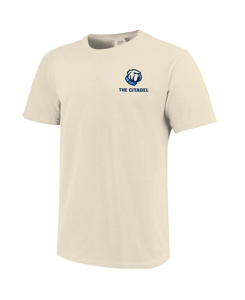 Image One Men's Cream Citadel Bulldogs Comfort Colors Mascot Overlay T-Shirt