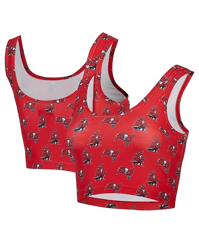 Concepts Sport Women's Red Tampa Bay Buccaneers Record Allover Print Bralette