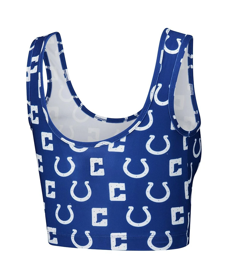 Concepts Sport Women's Royal Indianapolis Colts Record Allover Print Bralette