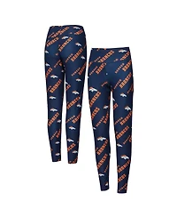 Concepts Sport Women's Navy Denver Broncos Breakthrough Allover Print Knit Sleep Leggings