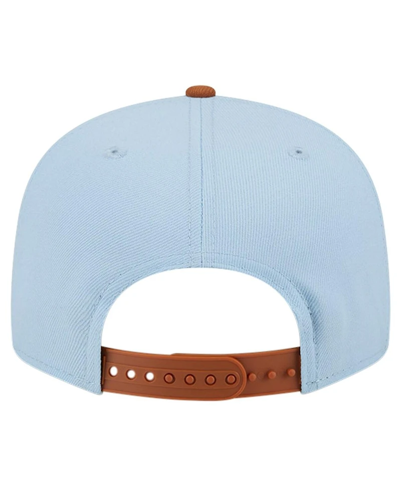 New Era Men's Light Blue/Brown Philadelphia 76ers 2-Tone Color Pack 9FIFTY Snapback Hat