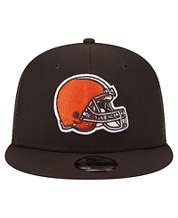 New Era Big Boys and Girls Brown Cleveland Browns Main Trucker 9FIFTY Snapback Hat
